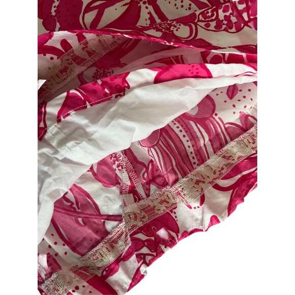 Lilly Pulitzer Dress Jubilee Coronado Pink Lobster Crochet Size 8 - Picture 4 of 12